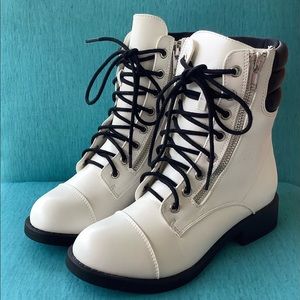 NEW White Combat Boots